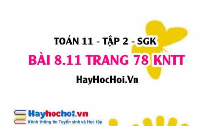 Bài 8.11 trang 78 Toán 11 tập 2 Kết nối tri thức